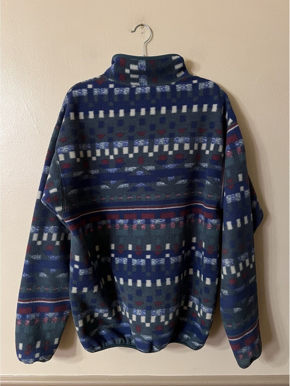 Vintage Columbia Southwest Aztec Fleece Half Zip Sweater Mens Large Made USA 90s - Picture 2 of 8